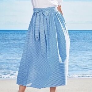 Vineyard Vines Blue Striped Midi Skirt